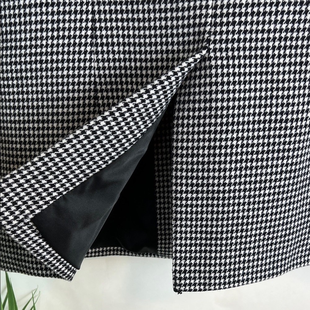 Hush UK Houndstooth Blazer Two Button Black White UK 12 US 8 Wool Blend - Picture 8 of 16